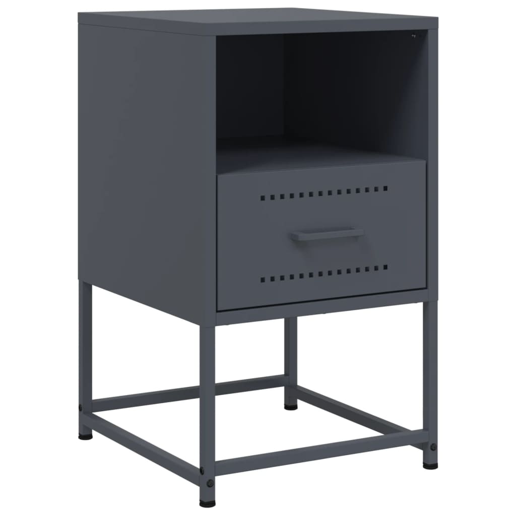 Table de chevet anthracite 36x39x60,5 cm acier