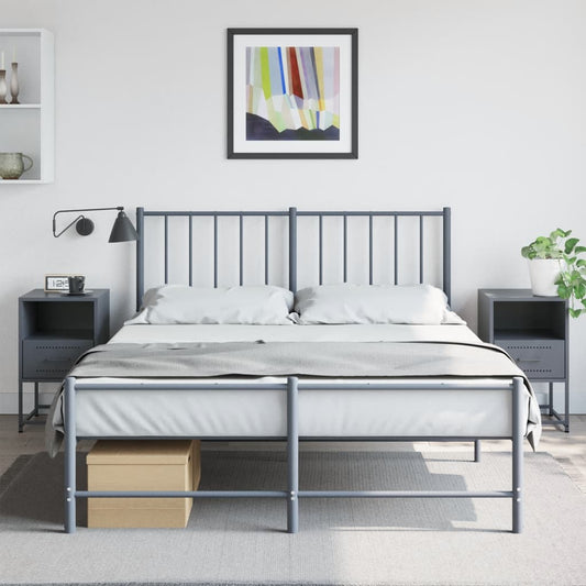 Bedside tables 2 pcs. Anthracite 36x39x60.5 cm steel