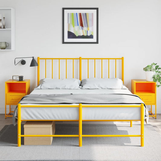 Tables de chevet 2 pcs. Jaune moutarde 36x39x60,5 cm en acier