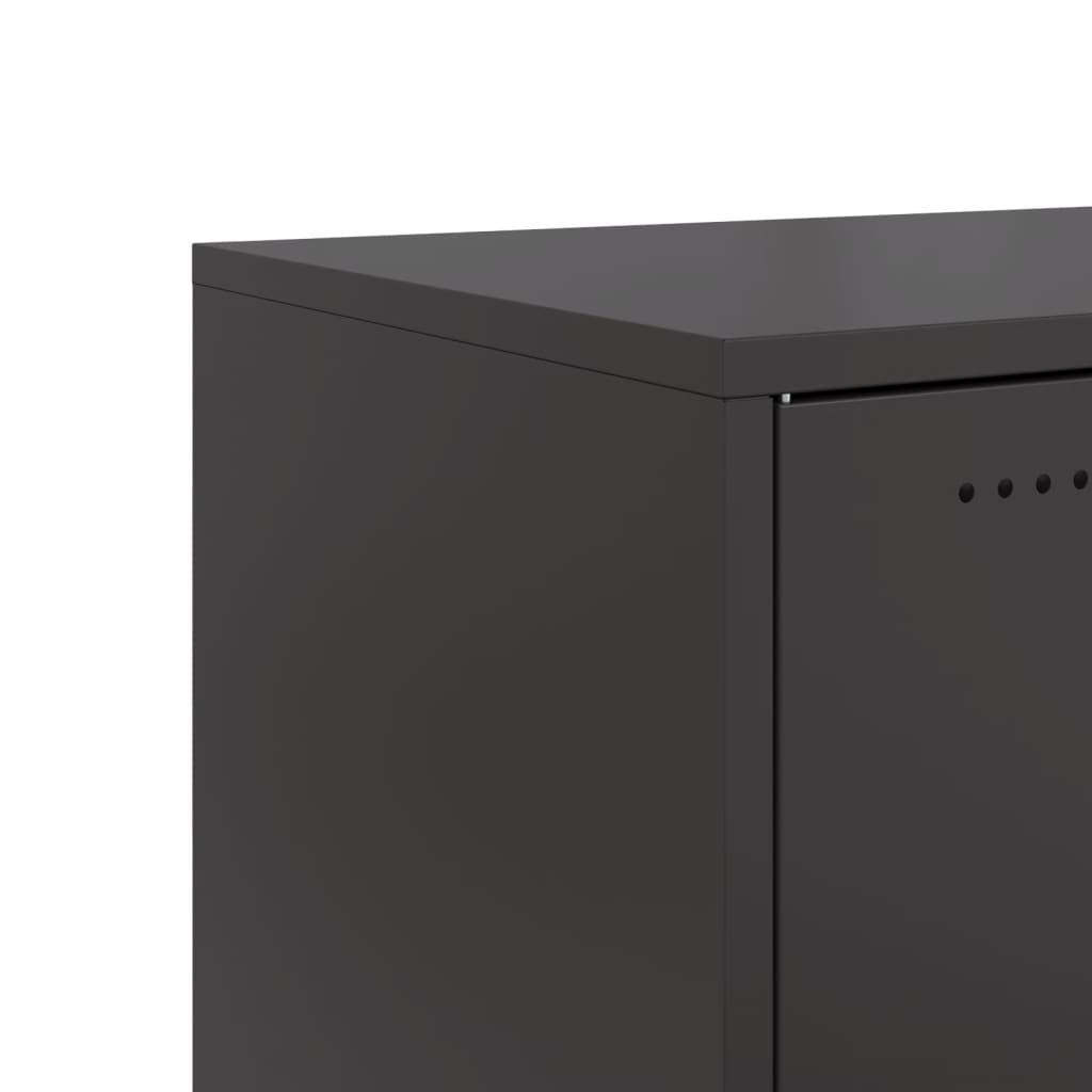 Tables de chevet 2 pcs. Noir 36x39x78 cm acier