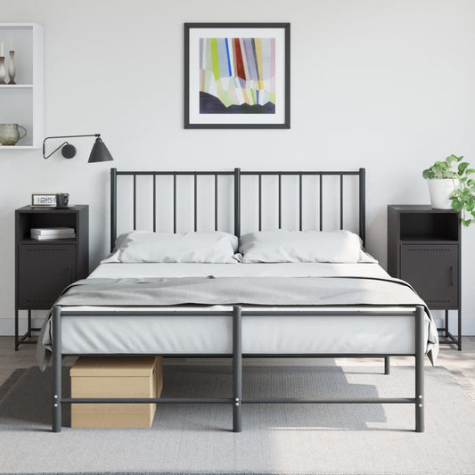 Tables de chevet 2 pcs. Noir 36x39x78 cm acier