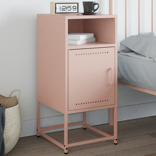 Bedside Table Pink 36x39x78 cm Steel