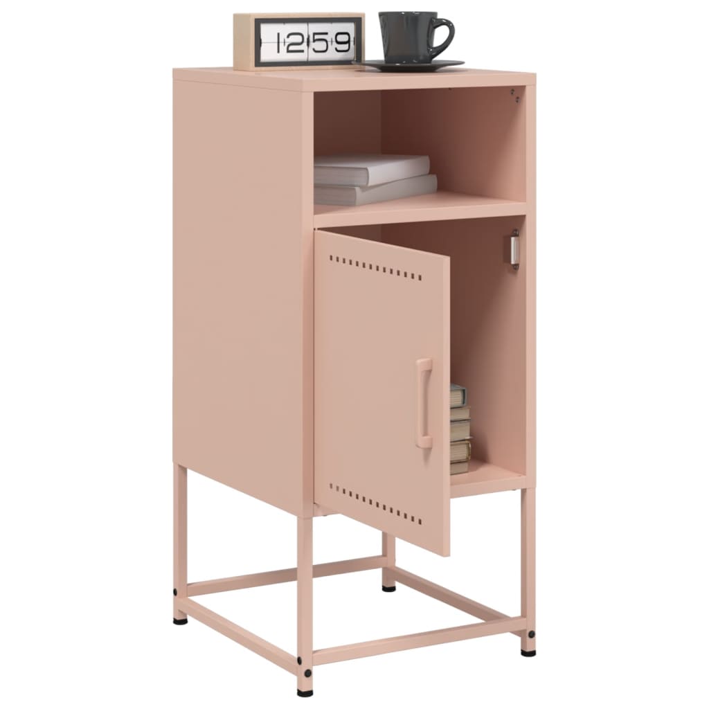 Tables de chevet 2 pcs. Rose 36x39x78 cm en acier