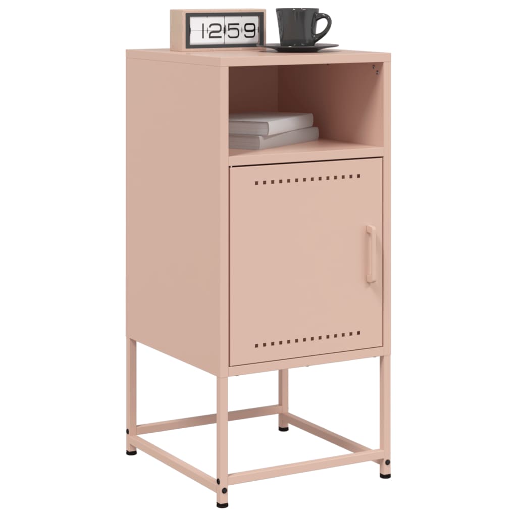 Tables de chevet 2 pcs. Rose 36x39x78 cm en acier