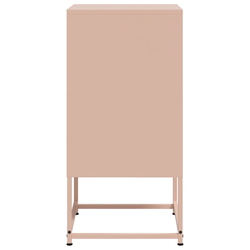 Tables de chevet 2 pcs. Rose 36x39x78 cm en acier