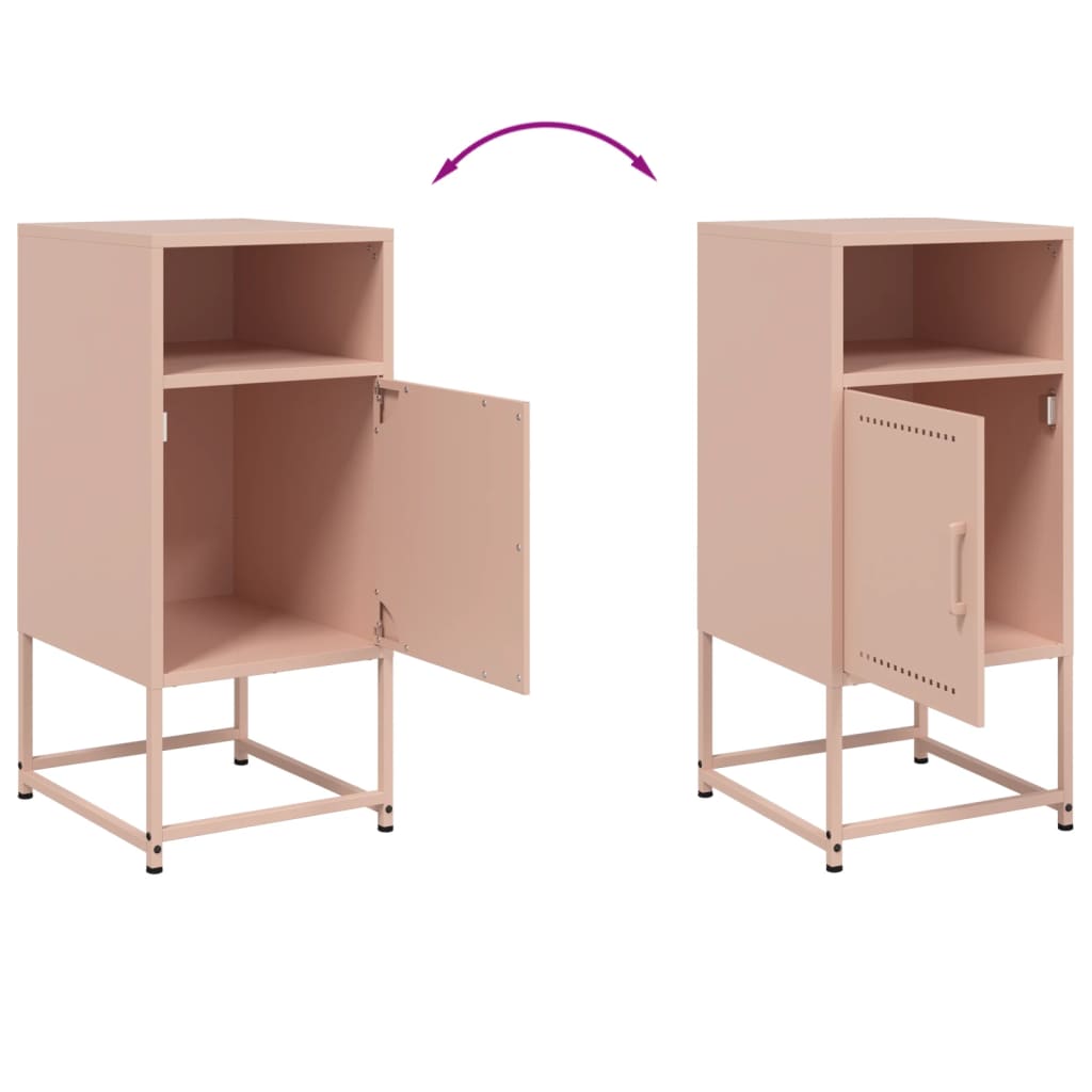 Tables de chevet 2 pcs. Rose 36x39x78 cm en acier