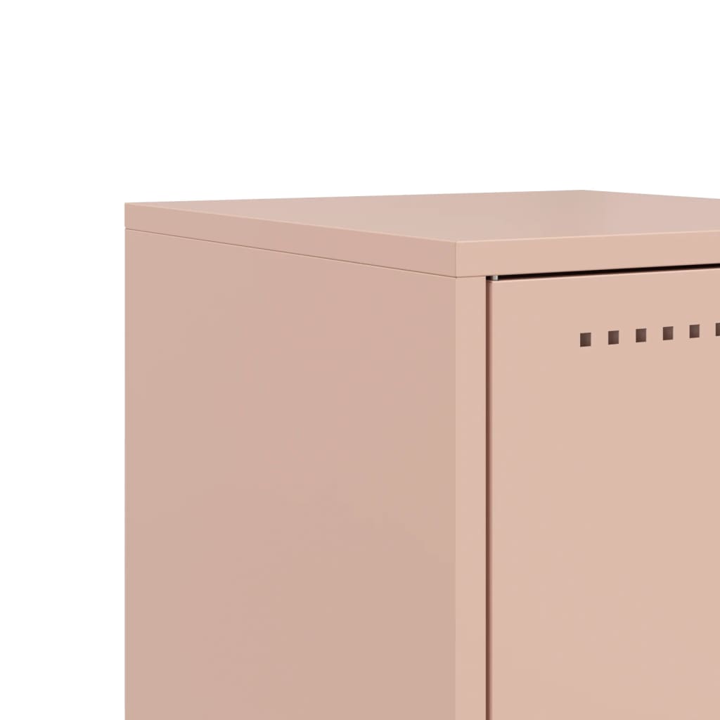 Tables de chevet 2 pcs. Rose 36x39x78 cm en acier
