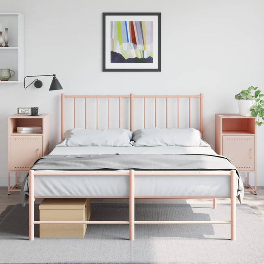 Tables de chevet 2 pcs. Rose 36x39x78 cm en acier
