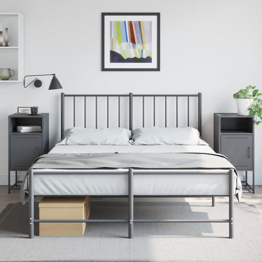 Bedside tables 2 pcs. Anthracite 36x39x78 cm steel