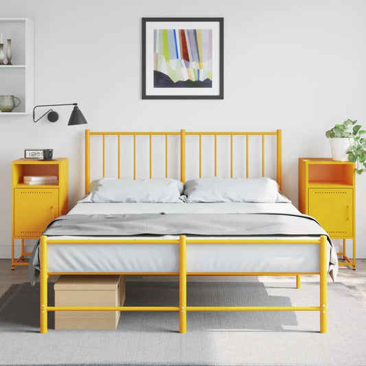 Tables de chevet 2 pcs. Jaune moutarde 36x39x78 cm en acier