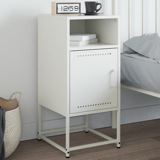 Bedside Table White 36x39x78 cm Steel
