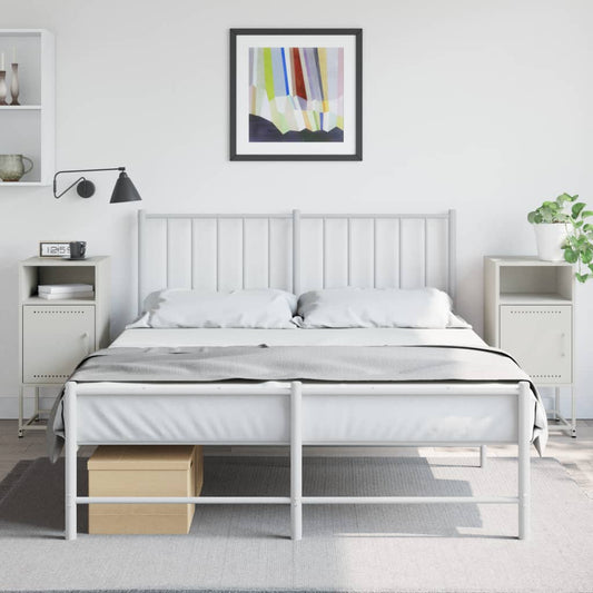 Tables de chevet 2 pcs. Blanc 36x39x78 cm en acier
