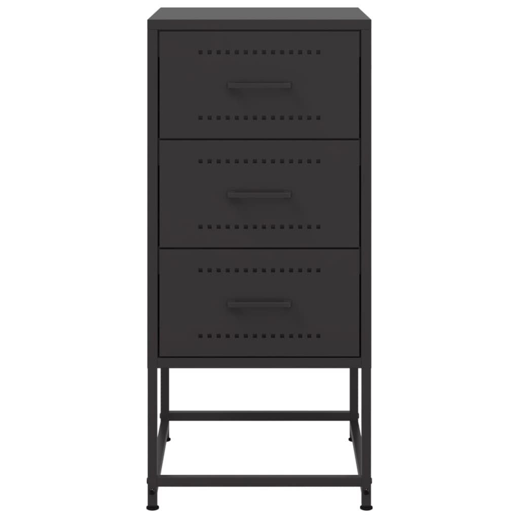 Tables de chevet 2 pcs. Noir 36x39x78 cm acier