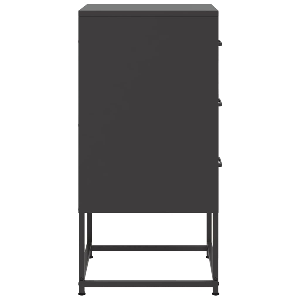 Tables de chevet 2 pcs. Noir 36x39x78 cm acier