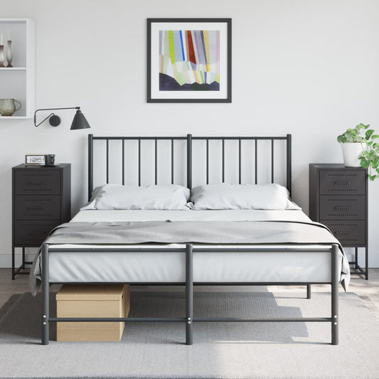 Tables de chevet 2 pcs. Noir 36x39x78 cm acier