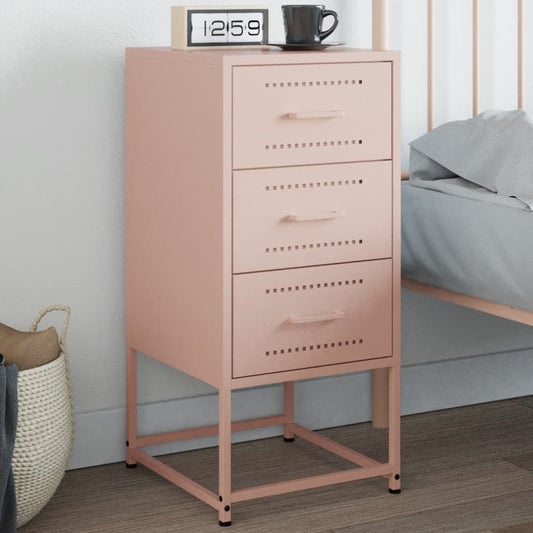 Bedside Table Pink 36x39x78 cm Steel