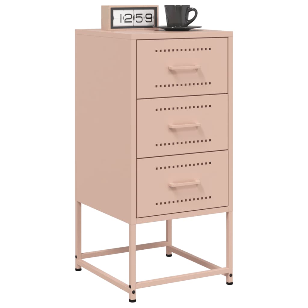 Tables de chevet 2 pcs. Rose 36x39x78 cm en acier