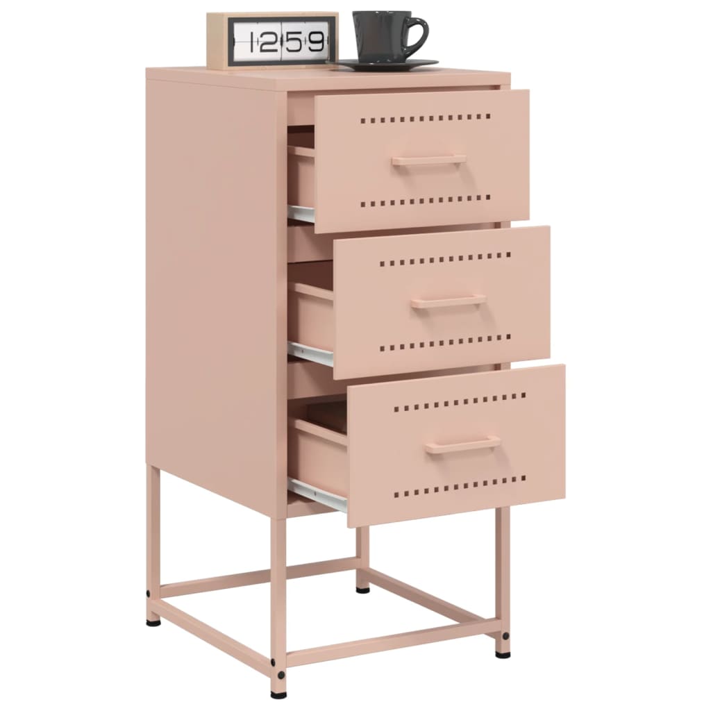 Tables de chevet 2 pcs. Rose 36x39x78 cm en acier