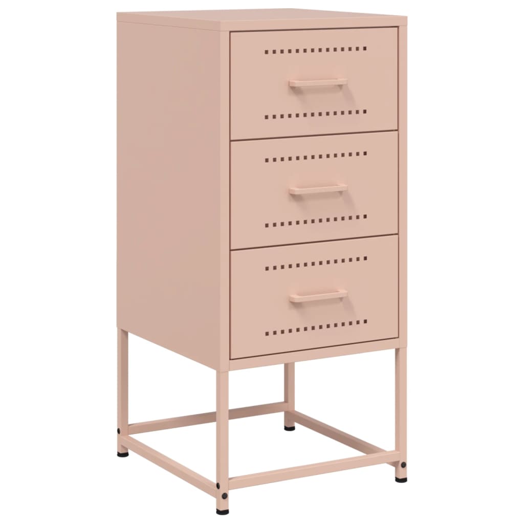 Tables de chevet 2 pcs. Rose 36x39x78 cm en acier