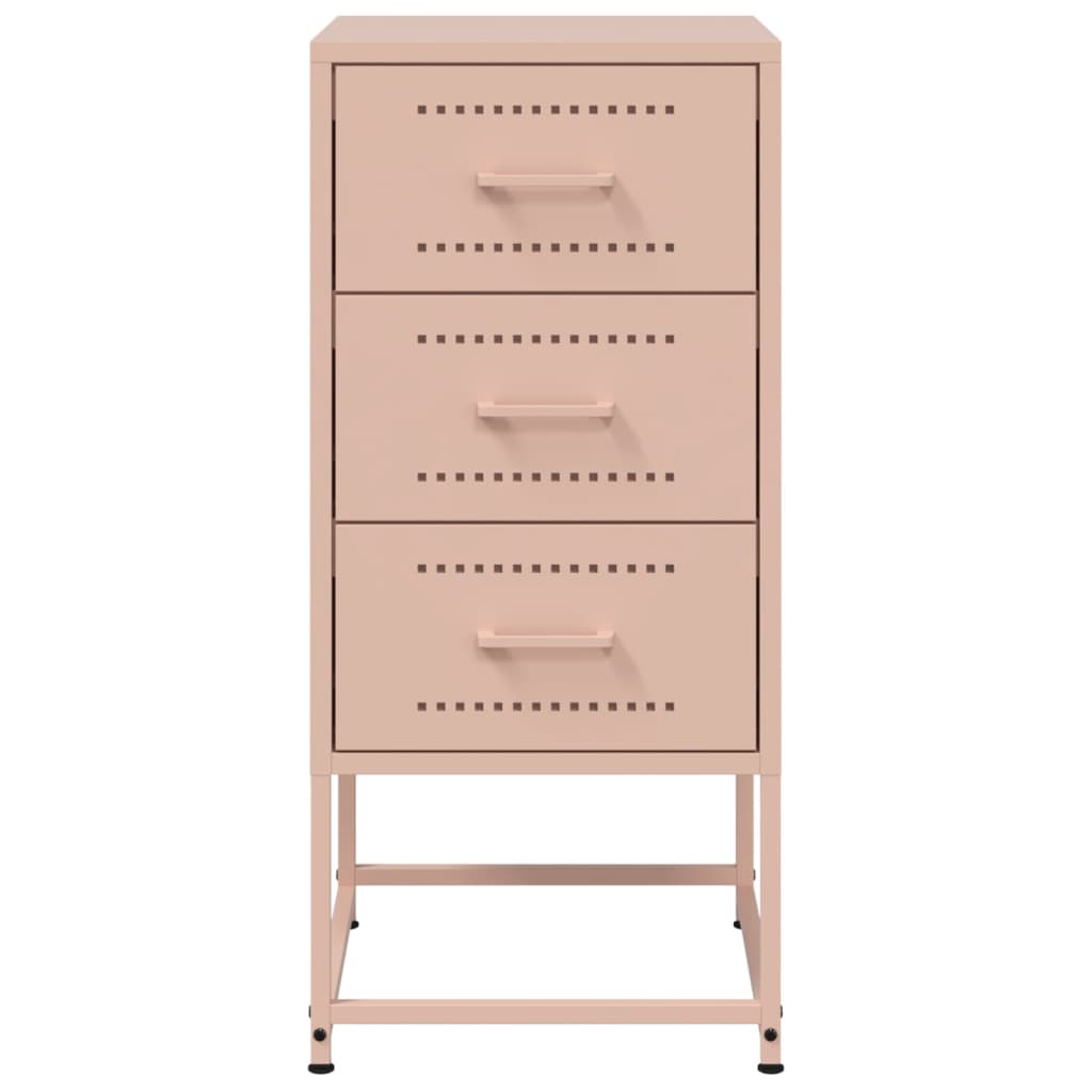 Tables de chevet 2 pcs. Rose 36x39x78 cm en acier