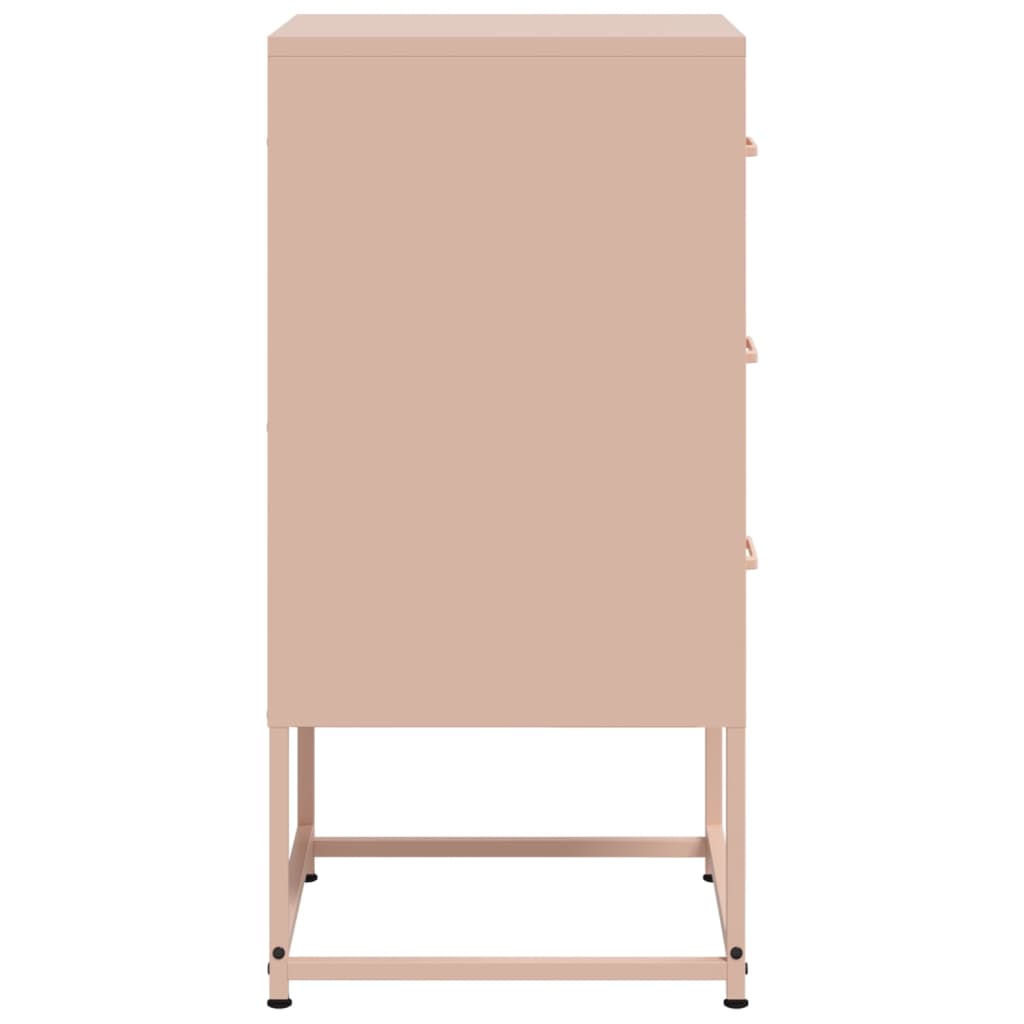 Tables de chevet 2 pcs. Rose 36x39x78 cm en acier