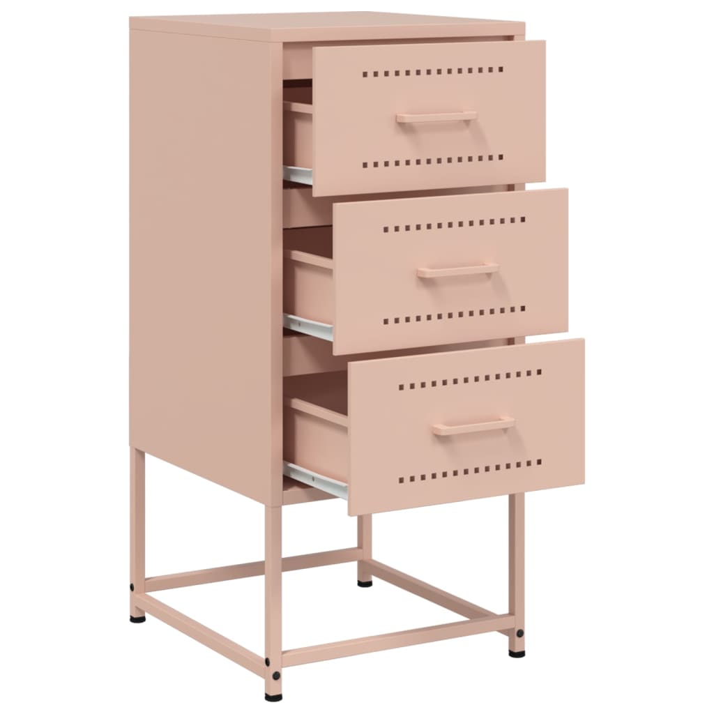 Tables de chevet 2 pcs. Rose 36x39x78 cm en acier