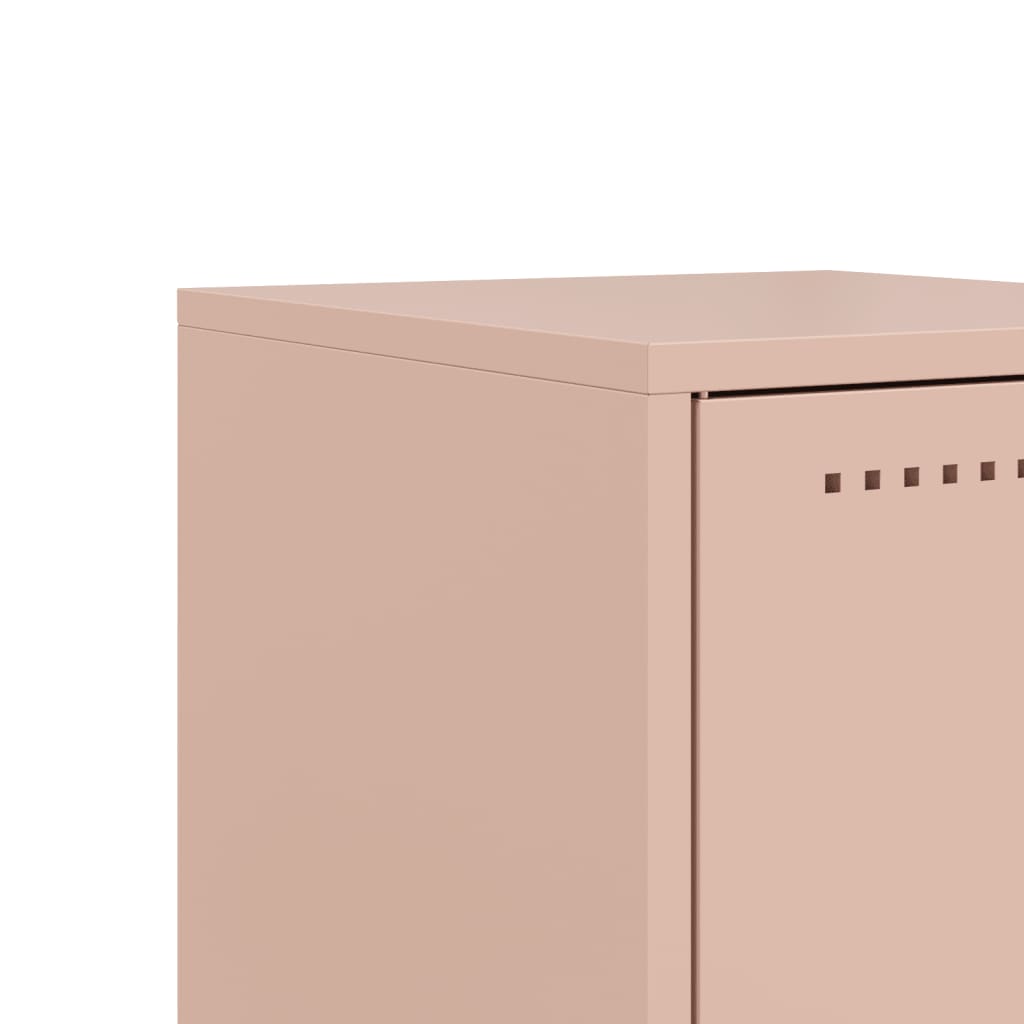 Tables de chevet 2 pcs. Rose 36x39x78 cm en acier