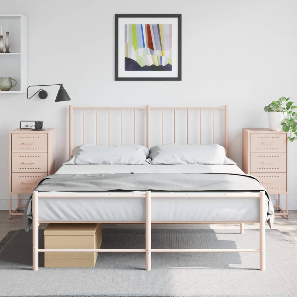 Tables de chevet 2 pcs. Rose 36x39x78 cm en acier