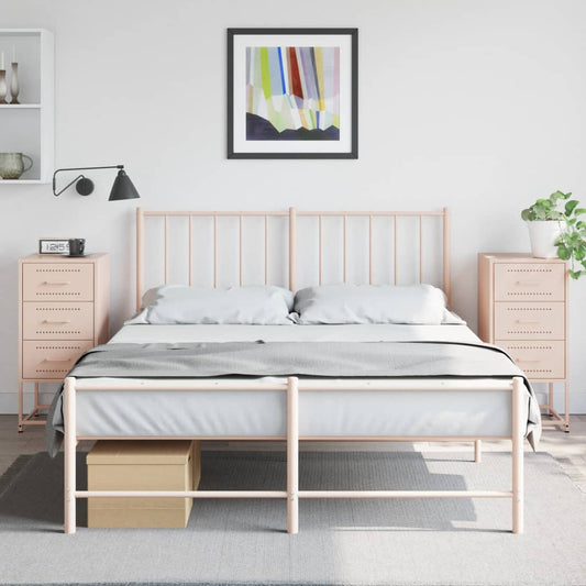 Tables de chevet 2 pcs. Rose 36x39x78 cm en acier