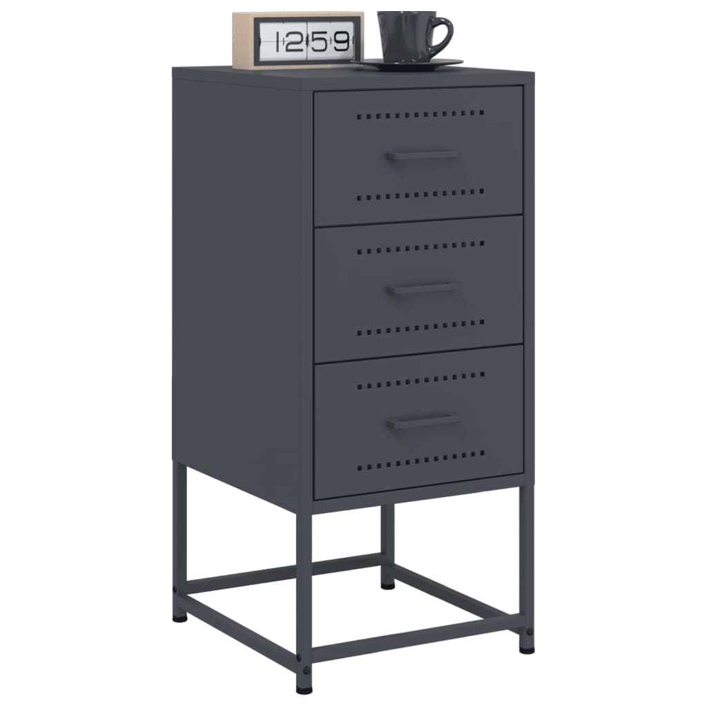 Bedside tables 2 pcs. Anthracite 36x39x78 cm steel