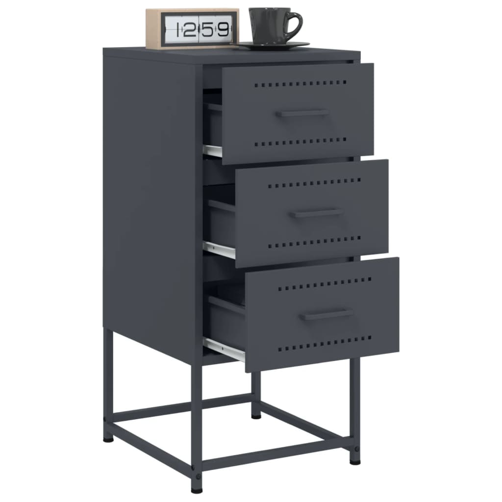 Bedside tables 2 pcs. Anthracite 36x39x78 cm steel