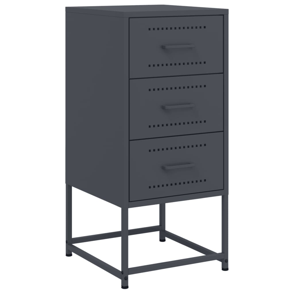 Bedside tables 2 pcs. Anthracite 36x39x78 cm steel