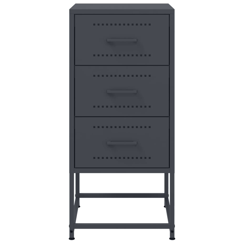 Bedside tables 2 pcs. Anthracite 36x39x78 cm steel
