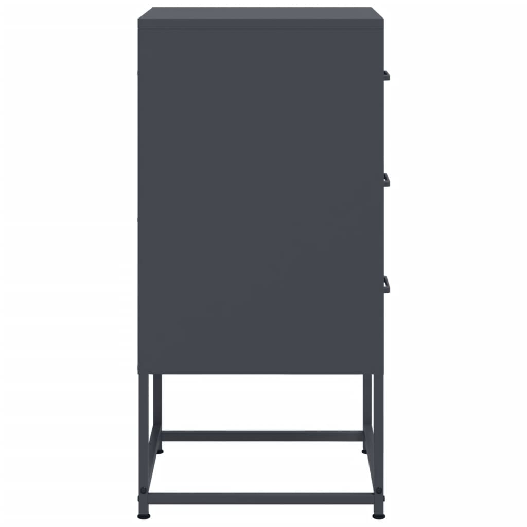 Bedside tables 2 pcs. Anthracite 36x39x78 cm steel