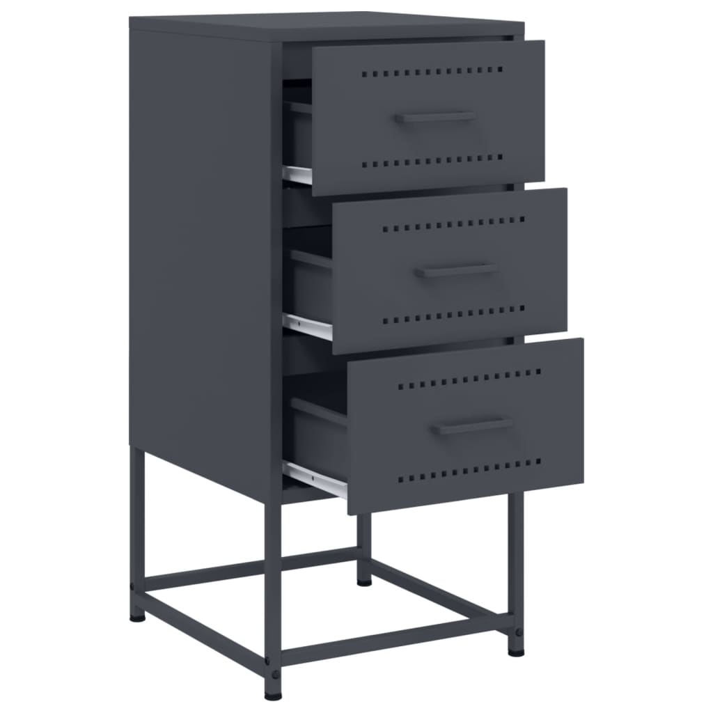 Bedside tables 2 pcs. Anthracite 36x39x78 cm steel