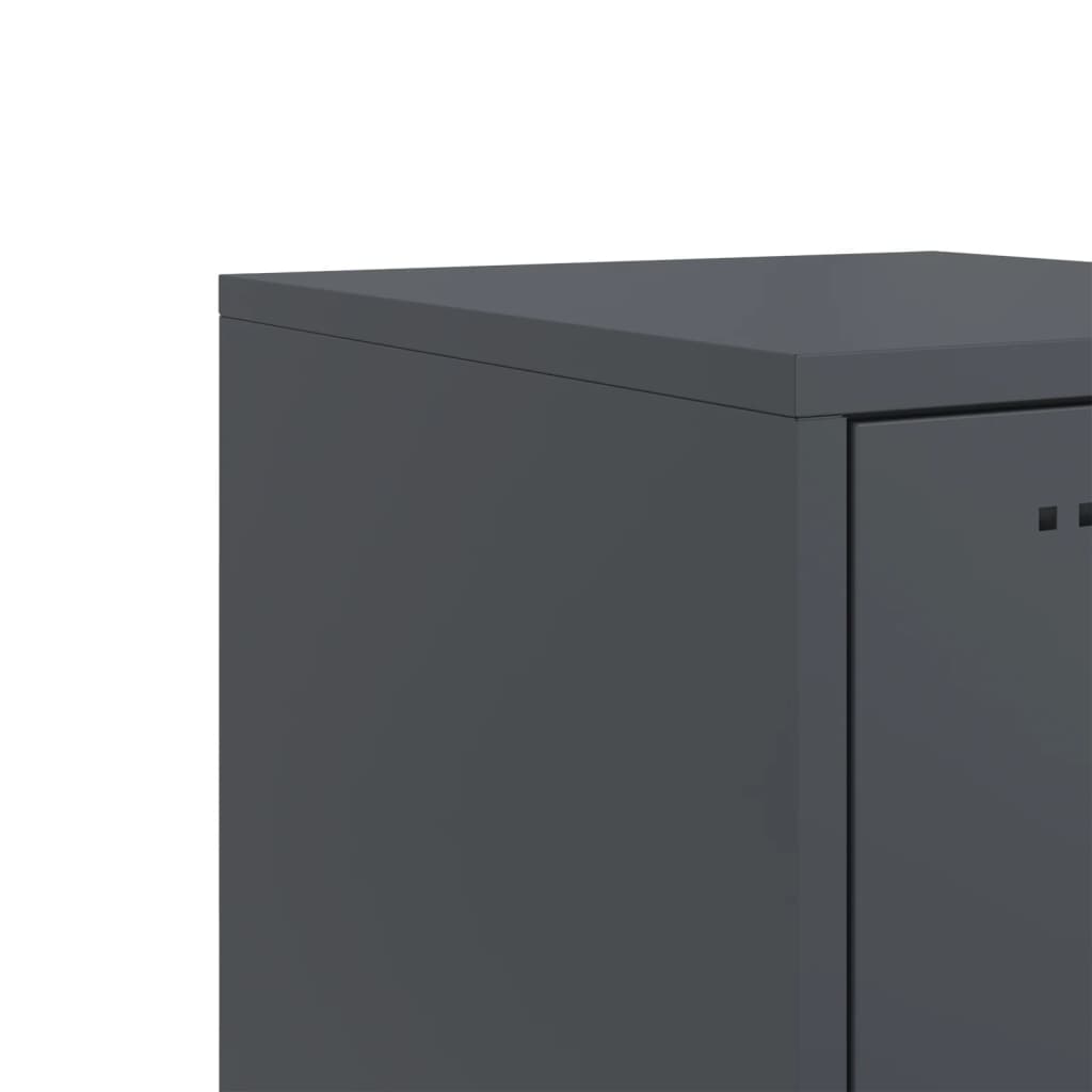 Bedside tables 2 pcs. Anthracite 36x39x78 cm steel