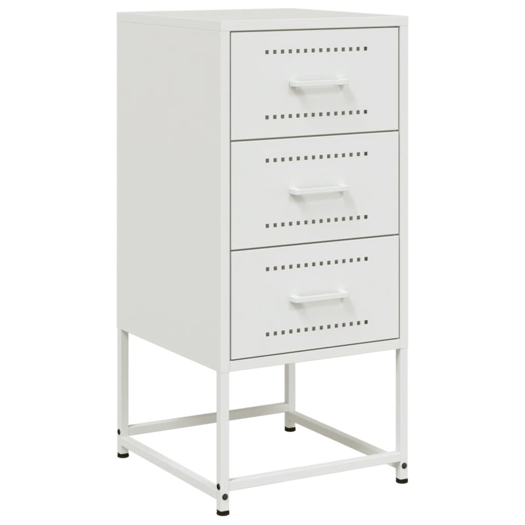 Bedside Table White 36x39x78 cm Steel