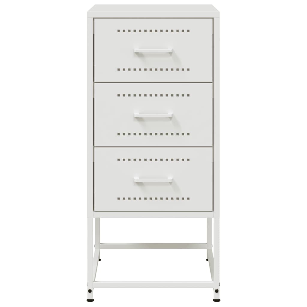 Bedside Table White 36x39x78 cm Steel