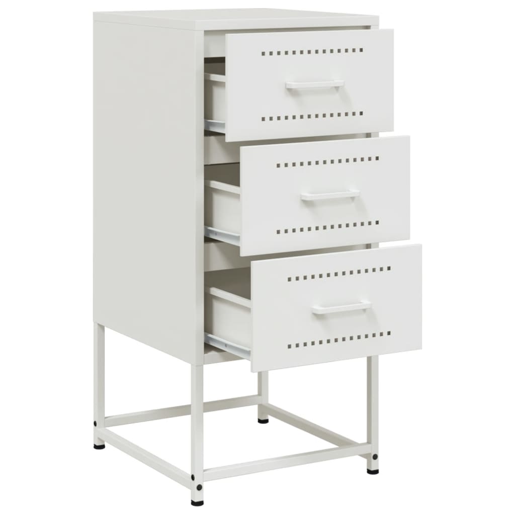 Bedside Table White 36x39x78 cm Steel