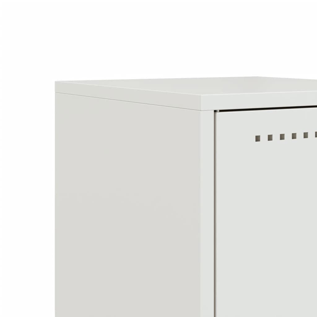 Bedside Table White 36x39x78 cm Steel
