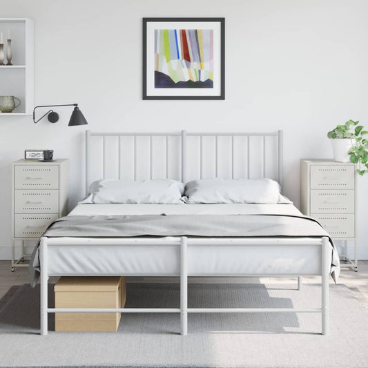 Tables de chevet 2 pcs. Blanc 36x39x78 cm en acier