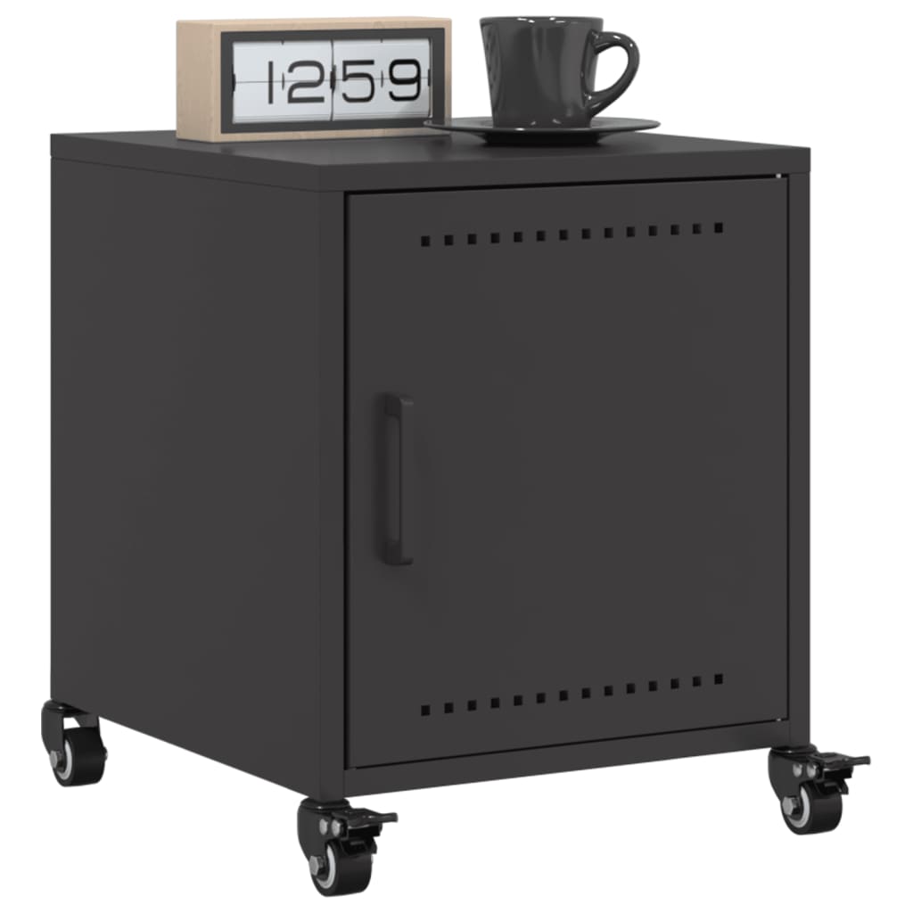 Tables de chevet 2 pcs. Noir 36x39x43,5 cm en acier