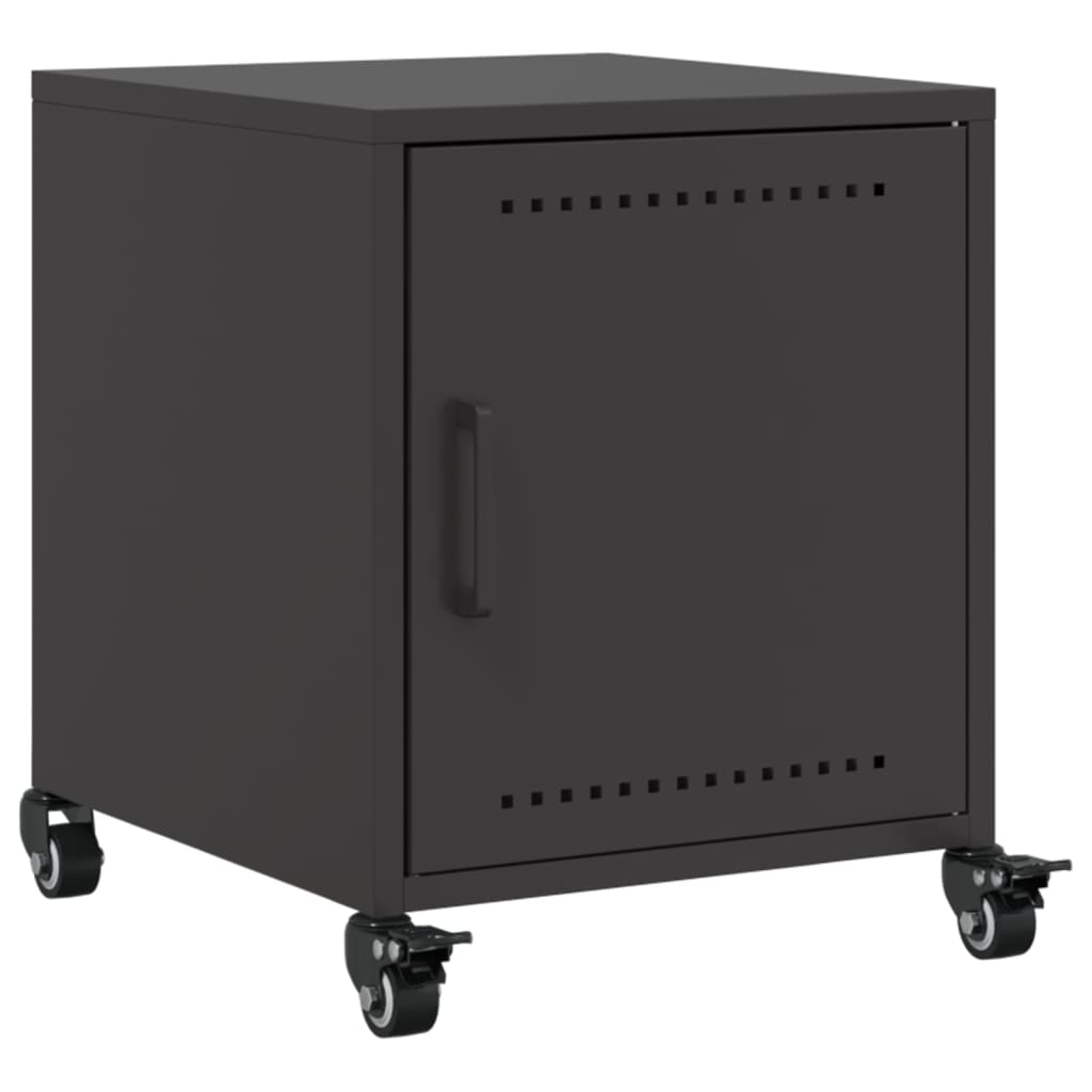 Tables de chevet 2 pcs. Noir 36x39x43,5 cm en acier