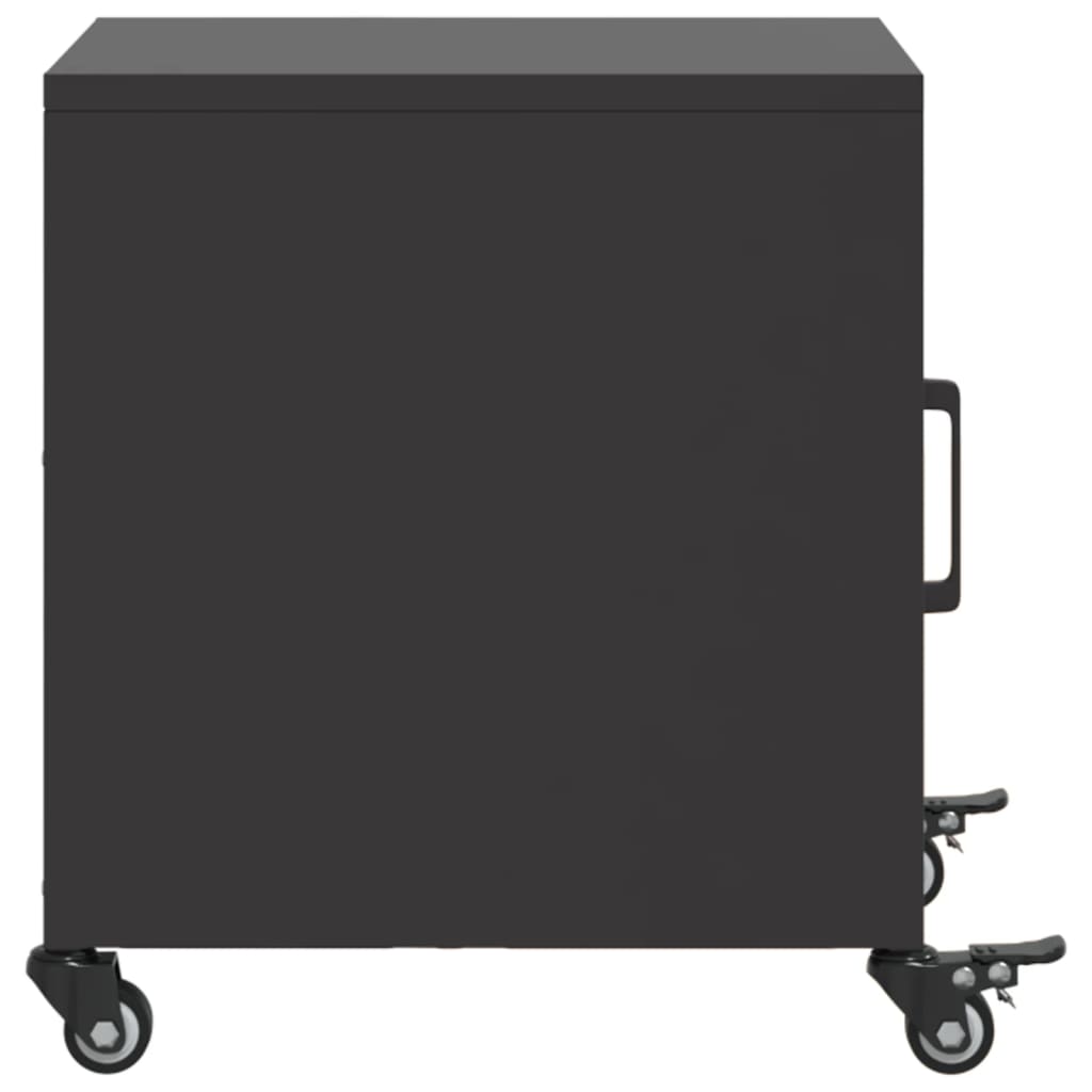 Tables de chevet 2 pcs. Noir 36x39x43,5 cm en acier