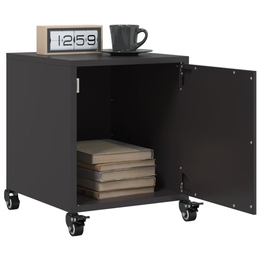 Tables de chevet 2 pcs. Noir 36x39x43,5 cm en acier