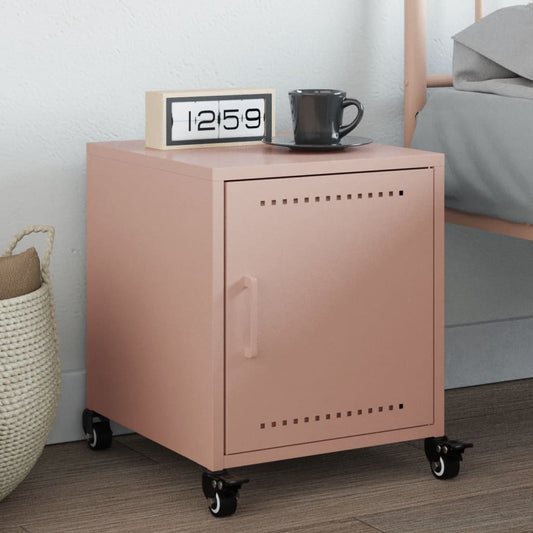 Bedside Table Pink 36x38.5x43.5 cm Steel