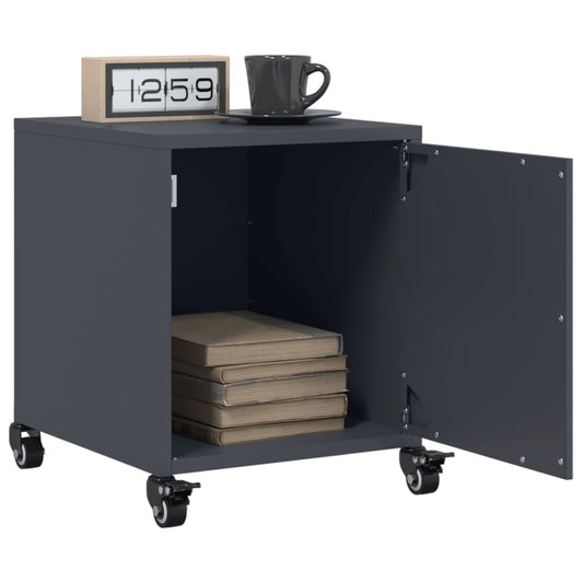Bedside tables 2 pcs. Anthracite 36x39x43.5 cm steel