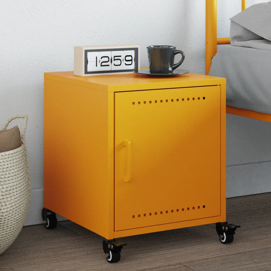 Bedside table mustard yellow 36x39x43.5 cm steel