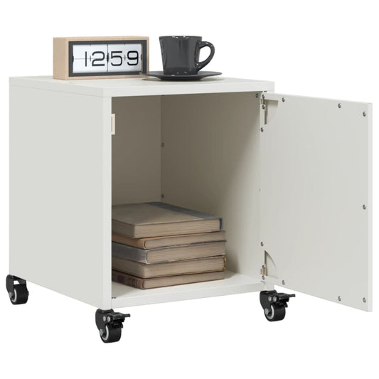 Tables de chevet 2 pcs. Blanc 36x39x43,5 cm en acier