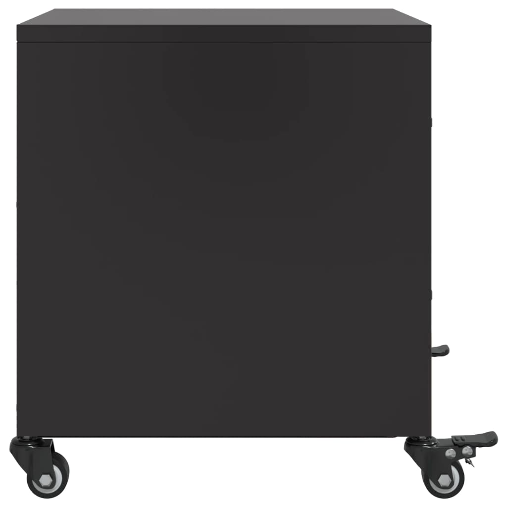 Bedside Table Black 36x39x43.5 cm Steel
